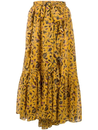 Ulla Johnson Midirock Mit Blumen-print In Amb Amber Multi