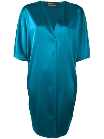 Gianluca Capannolo Open Front Coat In Blue