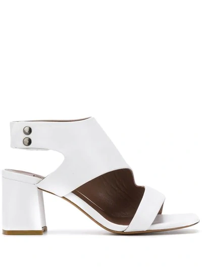 Albano Block Heel Sandals - White