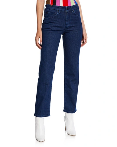 Atelier Notify Aloha Straight-leg Ankle Jeans In Stone Blue