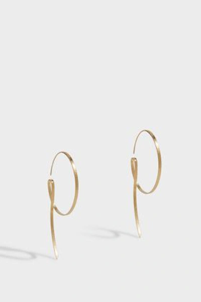 Annie Costello Brown Lasso Scroll Gold Vermeil Earrings In Y Gold