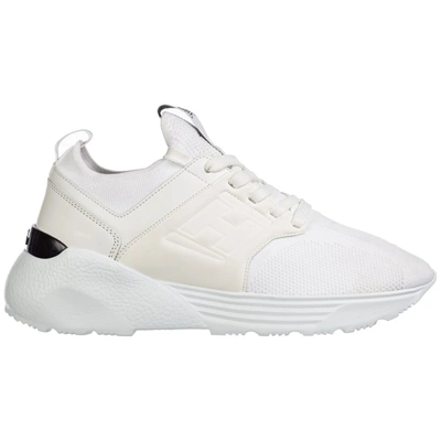 Hogan Active One Techno-fabric And Leather Sneakers In White