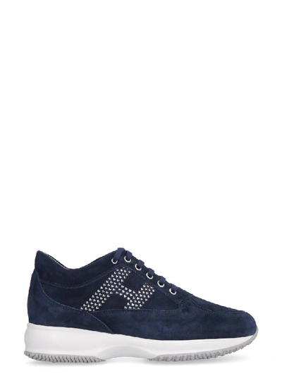 Hogan Suede Interactive Sneakers In Blue