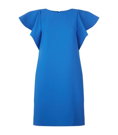 Victoria Victoria Beckham Flounce Sleeve Shift Dress In Blue | ModeSens
