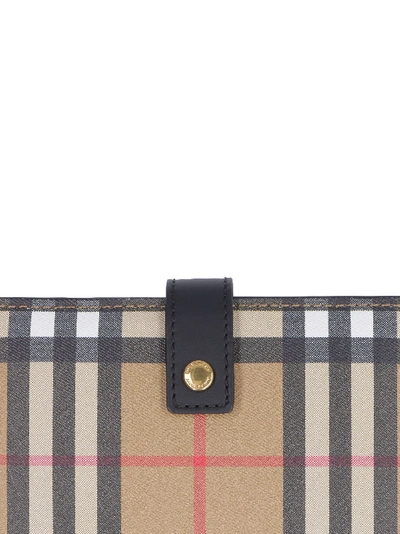 Burberry Leather Flap-over Wallet In Beige