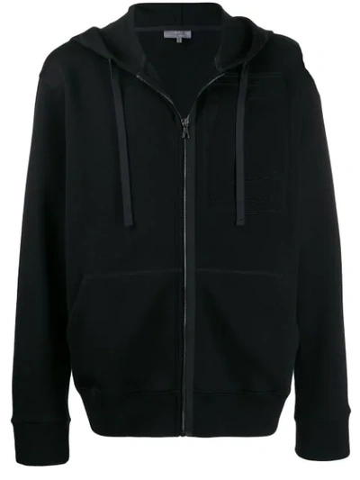 Lanvin Embroidered Cotton Hoodie In Black