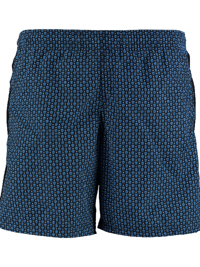 Alexander Mcqueen Skull And Dots Print Swim Shorts In Black