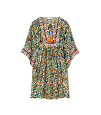 Tory Burch Embroidered Printed Beach Tunic In Something Wild Allover