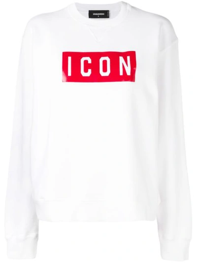 Dsquared2 Printed Icon Sweatshirt In White