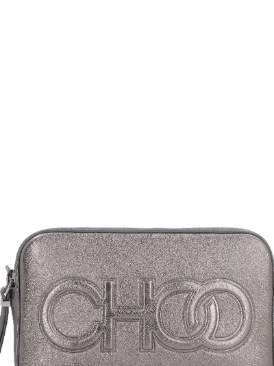Jimmy Choo Balti Metallic Leather Mini-bag In Grey