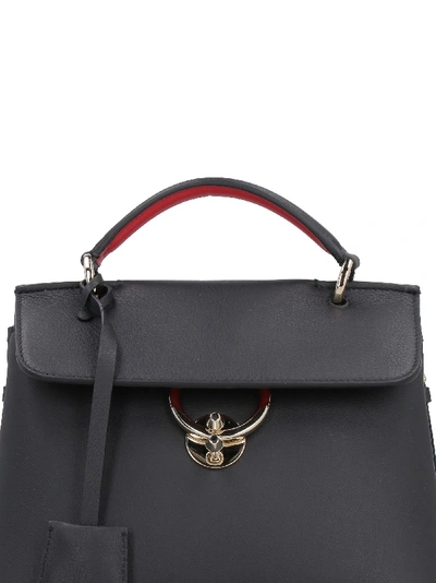 Ferragamo Leather Handbag In Black