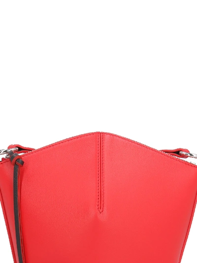 Alexander Mcqueen Leather Mini Crossbody Bag In Red