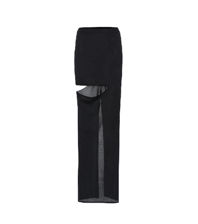 Rick Owens Silk-blend Maxi Skirt In Black