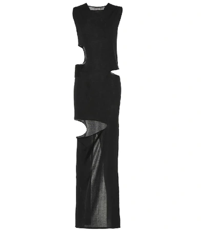 Rick Owens Silk Maxi Dress In Black