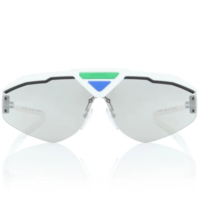 Prada Mirrored Sunglasses In White