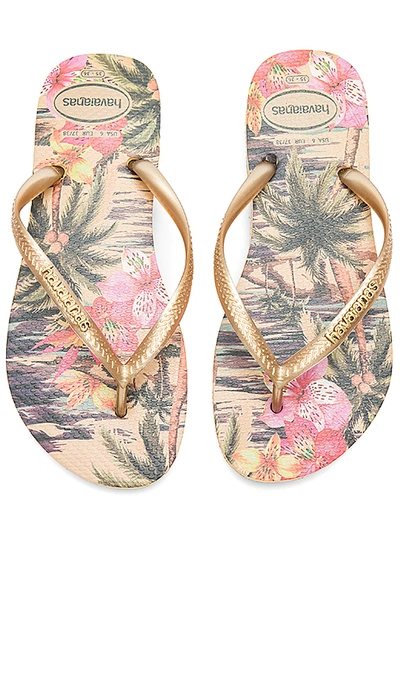 Havaianas 'slim Tropical' Flip Flop In Ivory