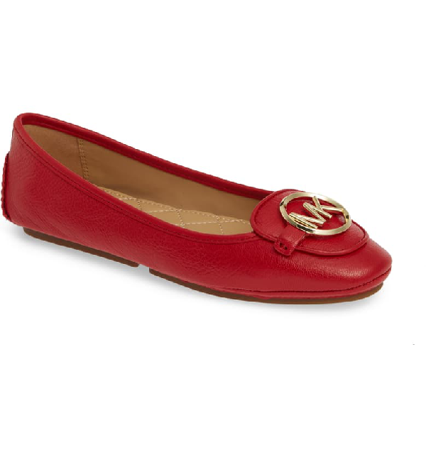 mk red flat shoes