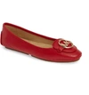 Michael Michael Kors Women's Lillie Embellished Moccasin Flats In Bright Red Leather