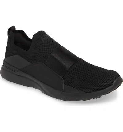 Apl Athletic Propulsion Labs Men's Techloom Bliss Knit Slip-on Sneakers In Black/ Black