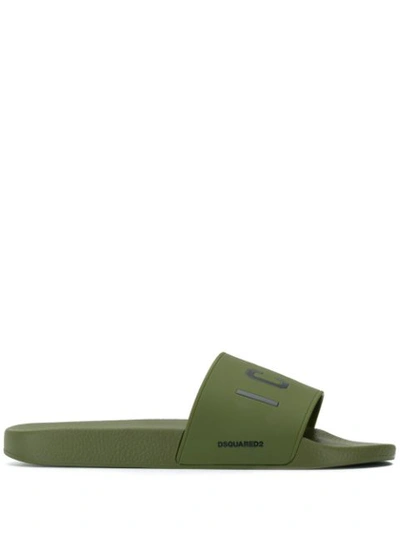 Dsquared2 Slippers Sandals Rubber Icon In Green