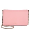 Kate Spade New York Medium Chain Wallet Leather Crossbody In Rococo Pink/gold