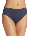 Fine Lines Pure Cotton Hi-cut Briefs In Storm