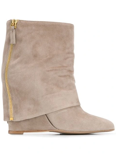 The Seller Foldover Flap Boot In Neutrals