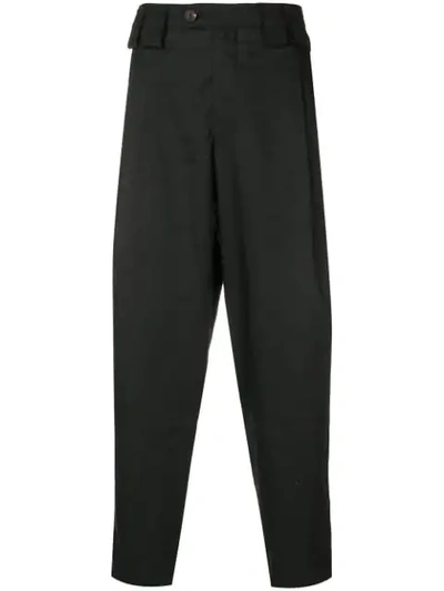 Ziggy Chen Plain Cropped Trousers In Black