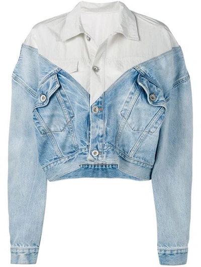 Ben Taverniti Unravel Project Layered Denim Jacket In Blue