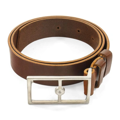 Anchor & Crew Papaya Brown Original Belvoir Leather & Nickel Belt