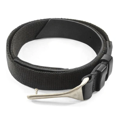 Anchor & Crew Grey Elastic Signature Dunluce Leather & Nickel Belt