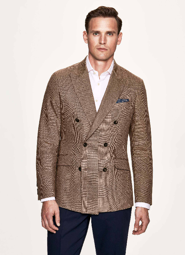 Hackett Glencheck Linen Wool And Cashmere Double-breaster Blazer | ModeSens