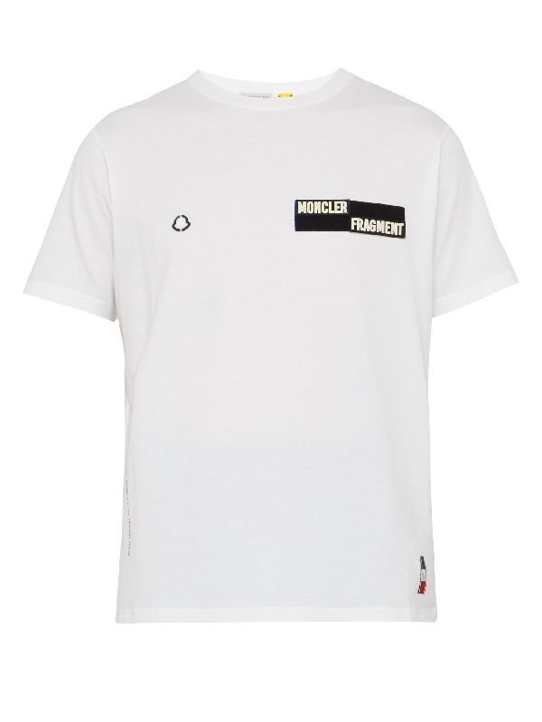Moncler Velcro-patch Cotton T-shirt In White | ModeSens