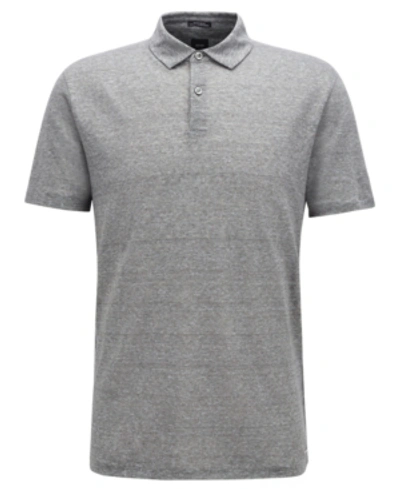 Hugo Boss Boss Men's T-perkins 14 Linen Polo Shirt In Medium Grey