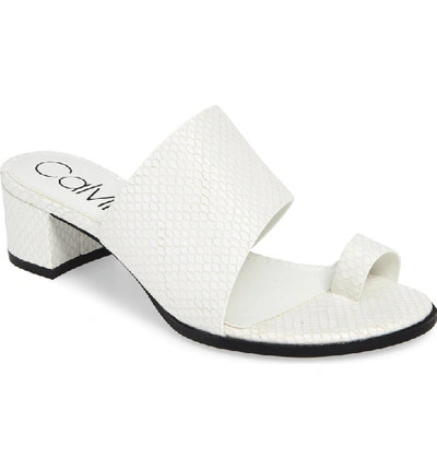 Calvin Klein Dionne Slide Sandal In White Leather