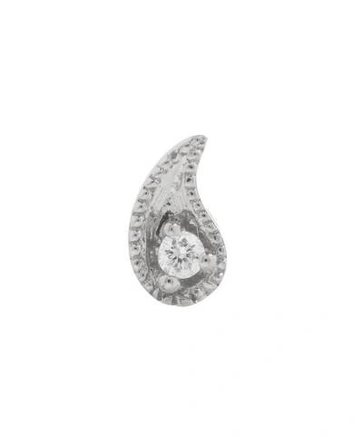 Maria Tash 14ct Diamond Paisley Single Threaded Stud Earring Right In White Gold