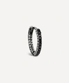 Maria Tash 18ct 8mm Black And White Diamond Five Row Pave Single Hoop Earring In Gold And Black
