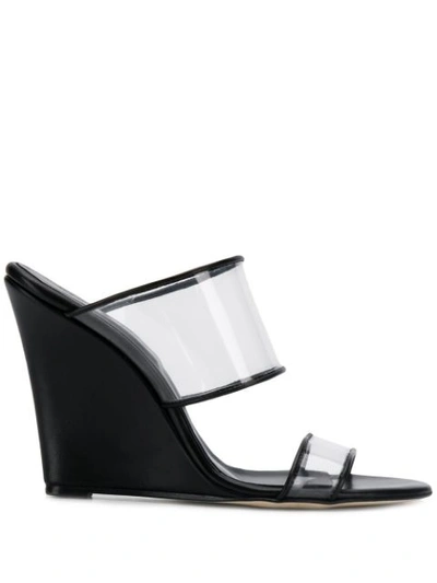 Paris Texas Transparent Strap Sandals In Black