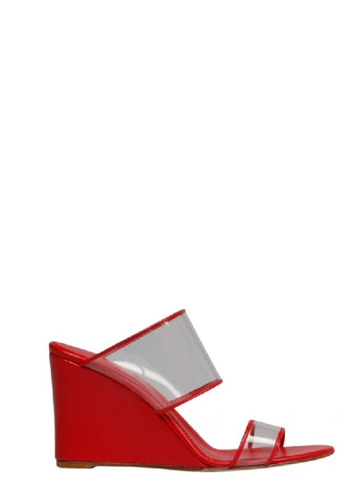 Paris Texas Transparent Strap Sandals In Red