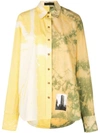 Proenza Schouler Long Sleeve Tie-dye City Shirt In Pale Yellow Apricot