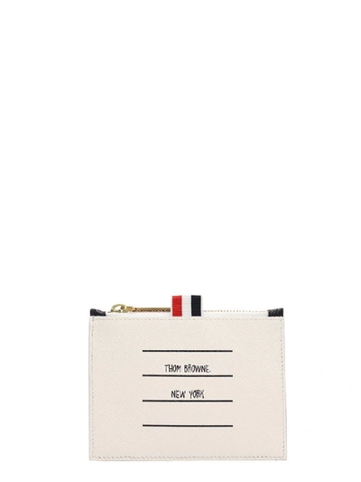Thom Browne White And Black Leather Coin Purse