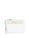 Moschino Logo Clutch In White