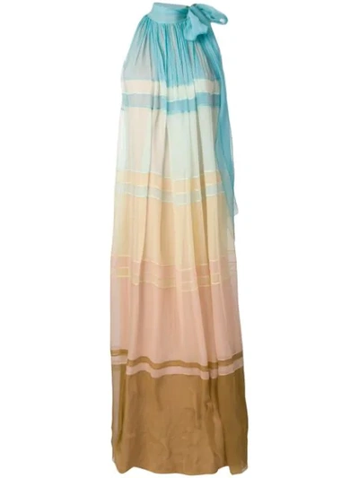 Alberta Ferretti Colour Gradient Maxi Dress In Multi