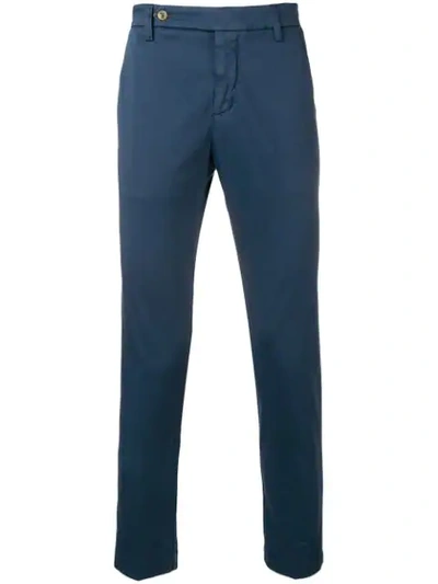 Entre Amis Slim-fit Tailored Trousers In Blue