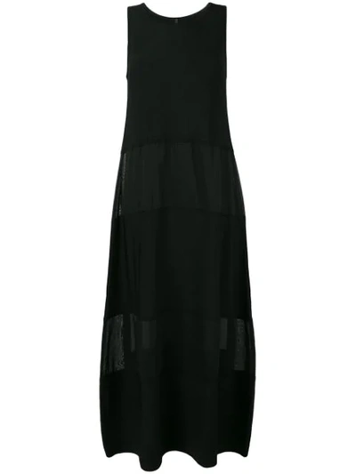Pierantoniogaspari Panelled Long Dress In Black