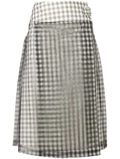 Pre-owned Comme Des Garçons Gingham A-line Skirt In Black