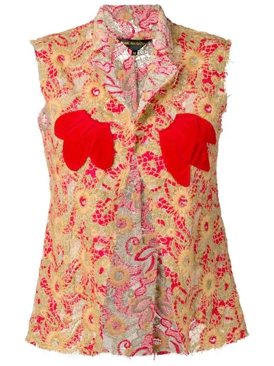 Pre-owned Comme Des Garçons 2003's Embroidered Waistcoat In Red