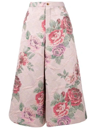 Pre-owned Comme Des Garçons 1999's Floral Culottes In Pink