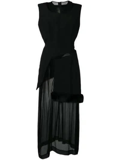Pre-owned Comme Des Garçons 1997's Layered Sheer Dress In Black