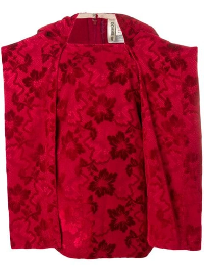 Pre-owned Comme Des Garçons 1996 Jacquard Blouse In Red